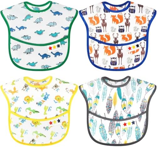 Accmor Waterproof Baby Bibs for Eating, Mess Proof Toddler Feeding Bibs for by Accmor