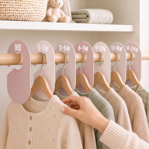 Giftacity 7Pcs Pink Baby Clothes Size Dividers by %E2%80%8EGIFTACITY