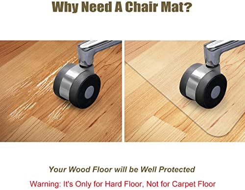 Kuyal Clear Chair mat for Hardwood Floor 44 x 58 inches Floor Mats - Image 3
