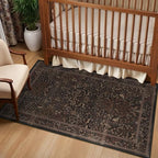 Chestnut Brown 3x5 Rugs for Entryway, Tree of Life Vintage Farmhouse Bedside - Image 4
