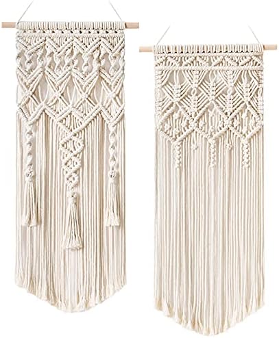 Mkono 2 Pcs Macrame Wall Hanging, Boho Woven Chic Tapestry Decor by Mkono