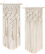 Mkono 2 Pcs Macrame Wall Hanging, Boho Woven Chic Tapestry Decor by Mkono