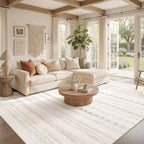 Nakagishi Boho 5x7 Area Rug Living Room Rugs Machine Washable Beige/Brown - Image 2