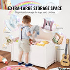 VEVOR Wooden Toy Chest for Kids, Toddler Toy Storage Box - Image 5