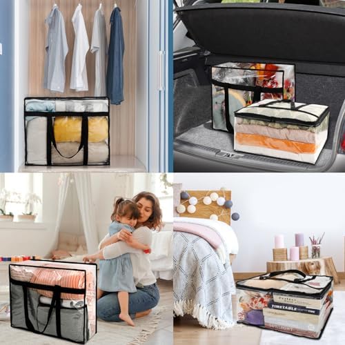 8Pack Clear Blanket Storage Bags Comforter Clothes Storage Moving Bag - Image 7