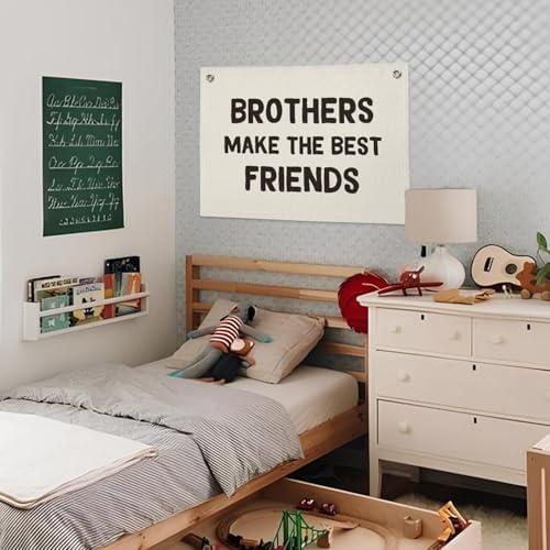 Brothers Make The Best Friends Banner, Boys Room Decor, Toddler Boy Linen - Image 4