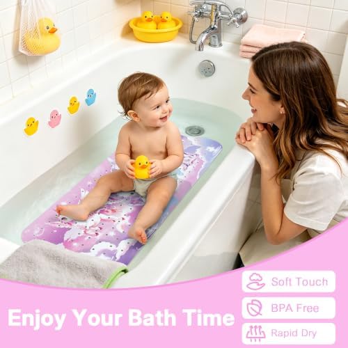 Baby Bath Mat for Tub, Non Slip Kids Bath Shower Mat, 40 X 16 Inch - Image 6