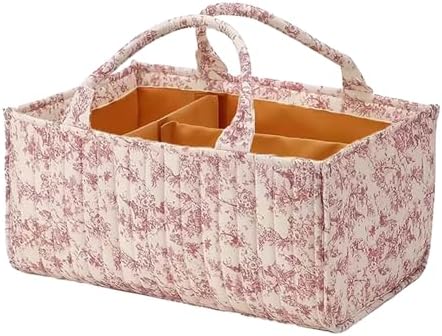 Floral Baby Diaper Caddy Organizer, Cute Nursery Storage Basket Gift by ALINUOYQ