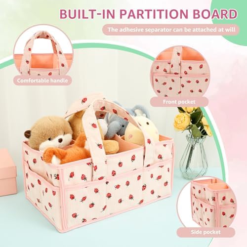 Baby Diaper Caddy Organizer, Portable Nappy Caddy Storage Basket - Image 5