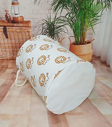 Round Laundry Basket Storage Bins Nursery Hamper Gift Baskets - Image 5