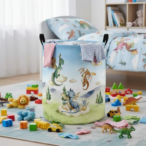 Baby Laundry Basket Baby Nursery Hamper Kids Laundry Basket Toy Storage Bin - Image 3