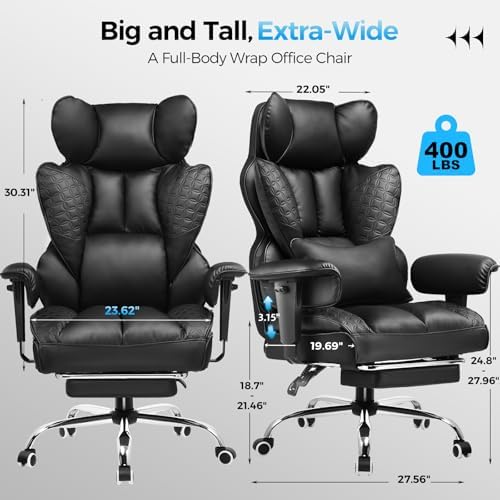 GTPLAYER Big and Tall Gaming Chair 400lbs Heavy Duty Office Chair - Image 2