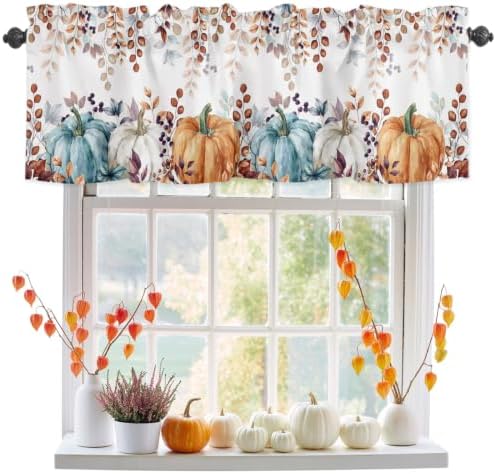 Fall Thanksgiving Kitchen Curtains Valances by VandarllinHomeKitchenDecor