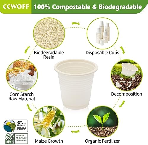 500P 3OZ Bathroom Cups for Bathroom Eco Friendly Biodegradable Compostable Cup - Image 2