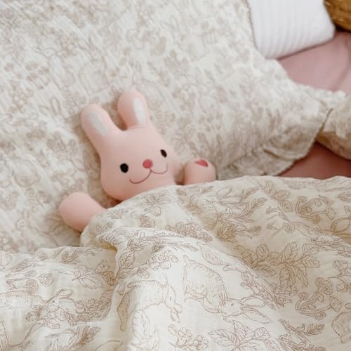 BuLuTu Muslin Cotton Pillowcase King 20"x36", Forest & Rabbit Pattern - Image 5