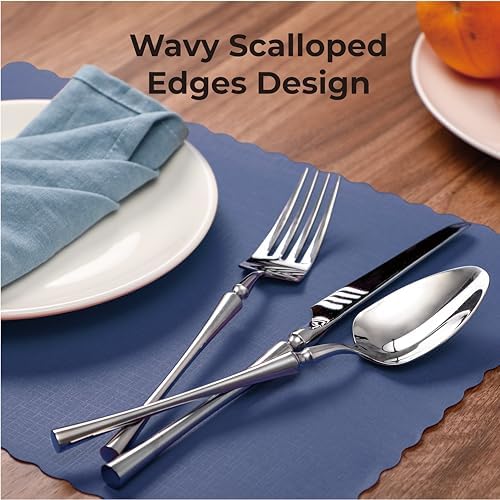 Fit Meal Prep 100 Pack Disposable Paper Placemats, 14 x 10 Inch Blue - Image 3