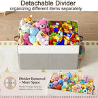 Large Toy Storage Box with Lid, Toy Chest with Divider, Foldable Organizer - Image 5