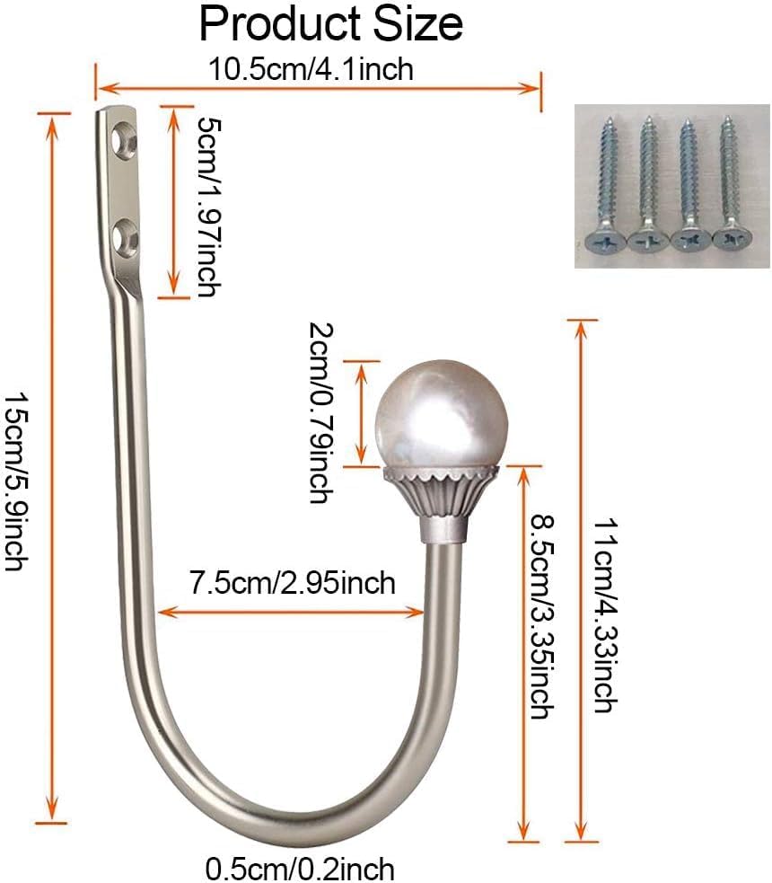 COCIVIVRE 2 Pack Curtain Holdbacks Wall Mounted Curtain Tiebacks Hooks Plastic - Image 2