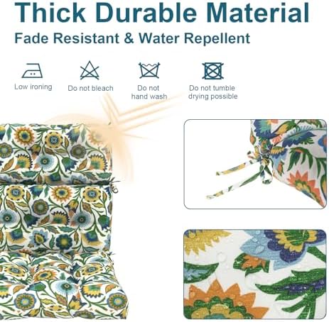 DYTXIII Outdoor High Back Chair Cushions Set of 2, Water Repellent Tufted - Image 4