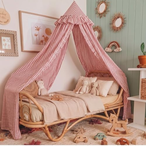SmoothNovelty Red Striped Bed Canopy - Image 3