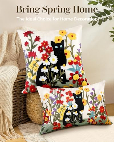 Embroidered Throw Pillow Cover, 20x12 Inch - Image 5