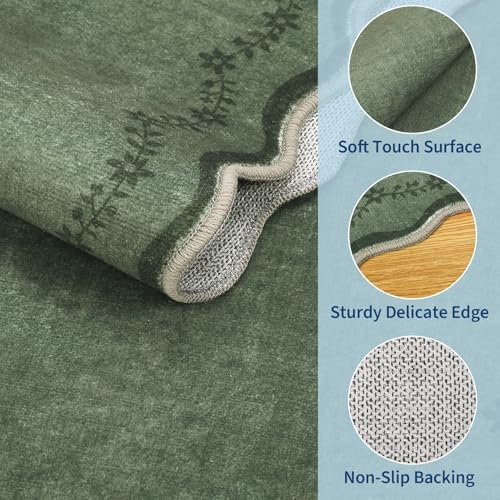GarveeHome 2x6 Scalloped Washable Runner Rug Non Slip Hallway Kitchen Rug - Image 5