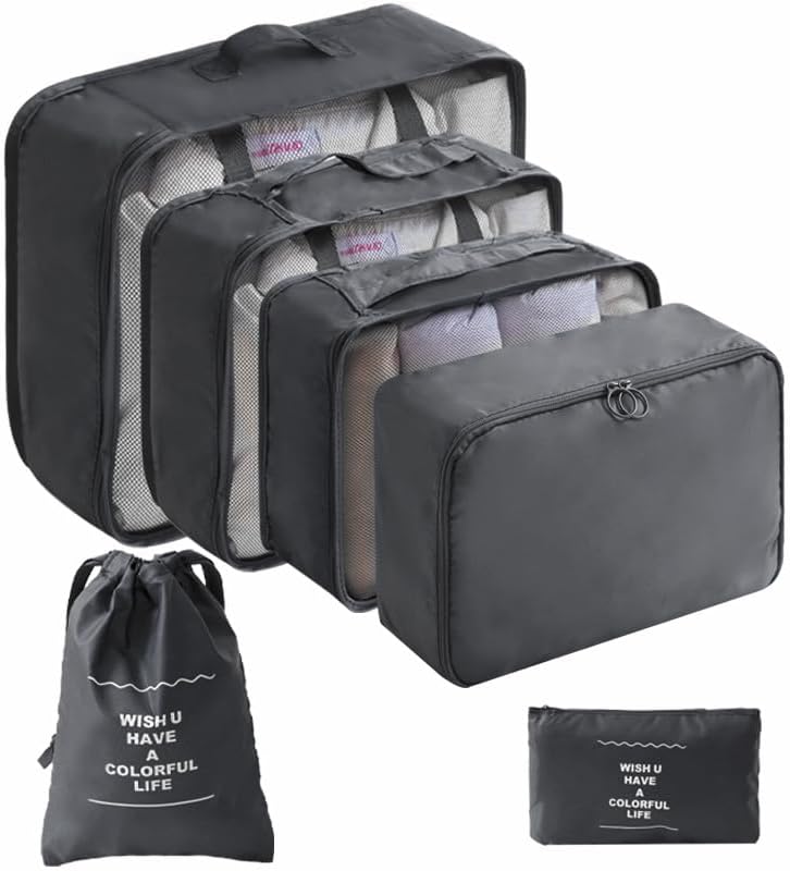 LANSKLBD 6/8 Set Packing Cubes for Suitcases Travel Luggage Packing Organizers by LANSKLBD