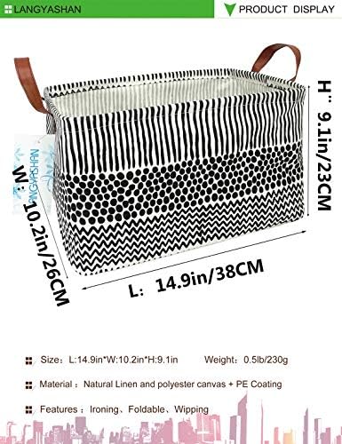 Rectangular Collapsible Storage Basket Nursery Organizer Black Line - Image 2