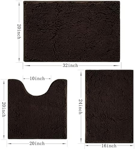 Bathroom Rugs Sets 3 Piece Non Slip, Bath Rugs - Image 3