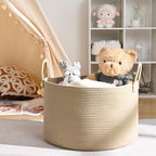 67L Large Woven Blanket Basket, Cotton Rope Baby Laundry Hamper - Image 4
