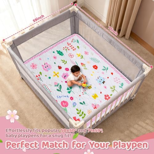 RONGFA Baby Play Mat for Floor, Playpen Mat for Toddlers Infant Kids, Machine - Image 2