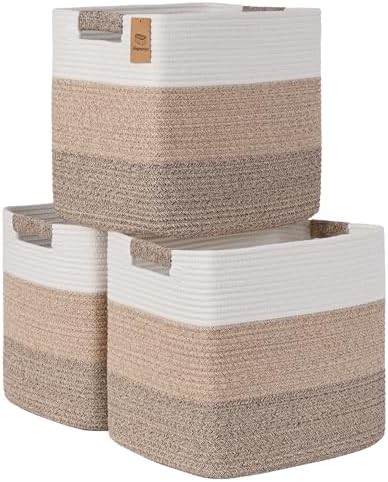 15×13 Inch Storage Cubes, 3 Pack Cube Storage Bins by Degeyoyo