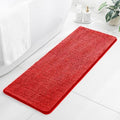 Chenille Bathroom Runner Rug 17"x47" Red, Plush Bath Mat by Kildoss