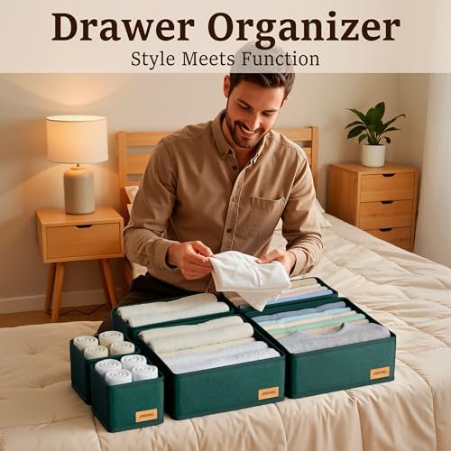 Dresser Drawer Organizer Clothes, 6 Pack Foldable Storage Boxes - Image 5