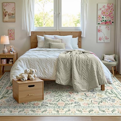 Wonnitar Washable 6x9 Area Rugs, Soft Floral Rug - Image 6
