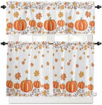 Fall Maple Leaves Kitchen Curtains and Valances Set, Thanksgiving Watercolor by VandarllinHomeKitchenDecor