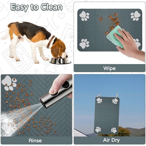 Dog Cat Food Mat, Absorbent Pet Feeding Mat - Image 7
