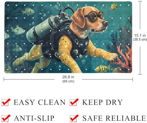 Non Slip Bathtub and Shower Mat 26.8x15.1 inch, Bath Mat - Image 4