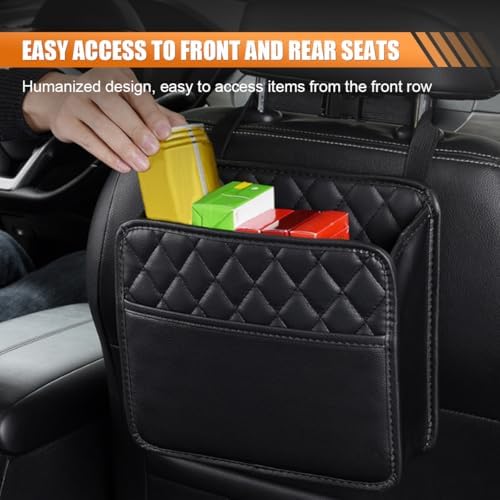 LAINLOY Classic Car Backseat Organizer, 8L Capacity, Hanging Mount, PU Leather - Image 4