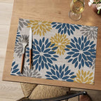 Artoid Mode Floral Vinyl Placemats Set of 4, Heat Resistant Washable Non-Slip - Image 2
