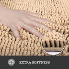 Yeaban Chenille Ivory Cream Bathroom Rug 40"x60", Non-Slip Rubber Backing - Image 2