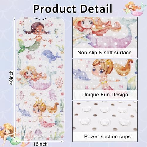Topotdor Kids Bathtub Mat Non Slip, Tub Mat - Image 2