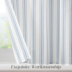 ZJDECOR Blue White Striped Semi Sheer Kitchen Curtain Valances - Image 4