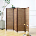 Furnnylane 4 Panel Short Room Divider Screen, Small Bamboo Panel Divider by Furnnylane