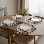 Artoid Mode Black Dahlia Plastic Round Placemats Set of 4, 14 Inch Seasonal - Image 5
