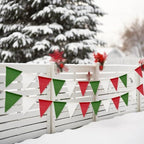 G2PLUS Christmas Pennant Banner Flag Bunting Garland Red Green White 36PCS - Image 6
