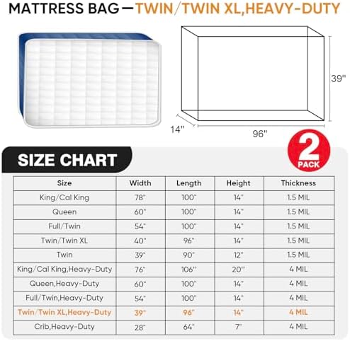2 PK Twin XL/Twin Mattress Bags - Image 2