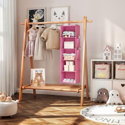 YOUDENOVA Hanging Closet Organizer and Storage, Light Pink - Image 4