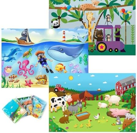 40 Pack Disposable Placemats for Baby, 3 Design Pack Baby Eating Mat, Toddler by HomeWorthy