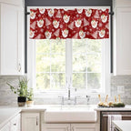 Red Christmas Kitchen Curtains and Valances Set, Santa Claus Merry Christmas - Image 2